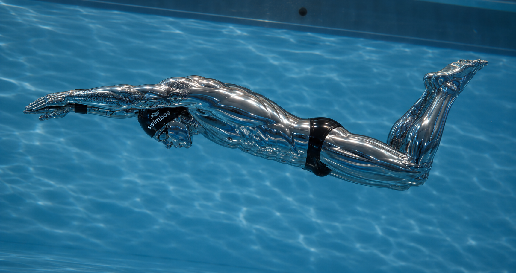 Nadador SwimBos deslizándose bajo el agua